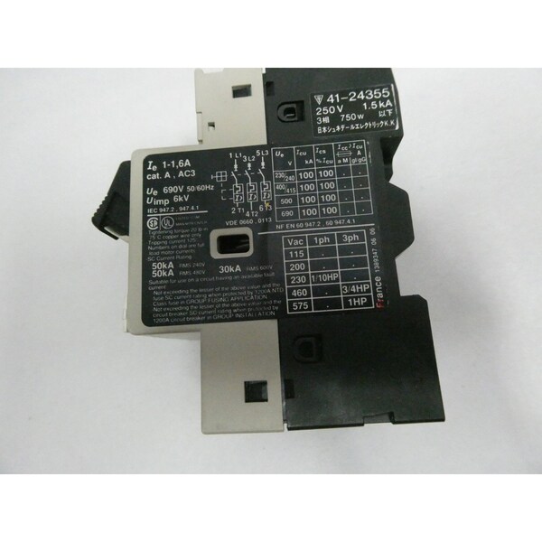 Arrancador Manual de 1-1.6A Amp y 3/4HP de Sensores Telemecanique - GV2 M06