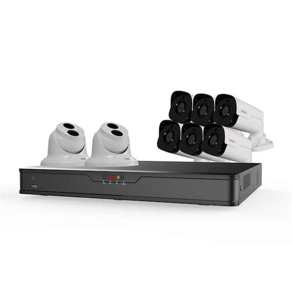 Revo America Ultra HD 16 Channel 3TB NVR Surveillance System with 8 x 4 Megapixel Cameras - RU162T2GB6G-3T