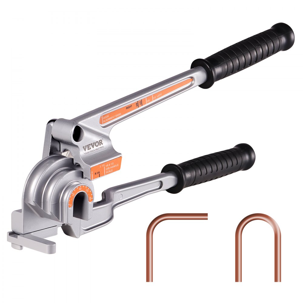 VEVOR Pipe Tube Bender, 1/4", 3/8", 1/2" OD, 3 in 1 Manual Level Tube Bender, 180° Copper Aluminum Pipes Bending Tools for HVAC Air Conditioning Refrigerator Repair - GGWGJG3143812H3PWV0