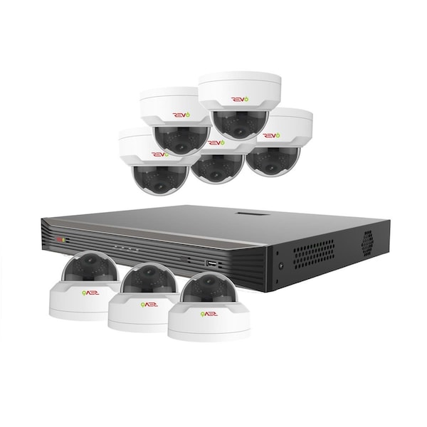 Revo America Ultra HD 16 Channel 3TB NVR Surveillance System with 8 x 4 Megapixel Cameras - RU162MD8G-3T