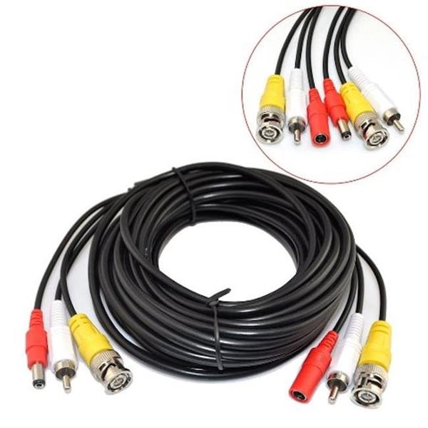 Skilledpower 98 ft. 30M Video Audio 12V Power DVR Surveillance Security CCTV Camera RCA BNC Cable Cord Lead - SK775589