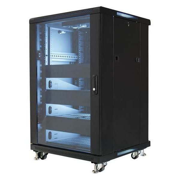Video Mount Products 19" Equipment Rack Enclosure-18U with Shelves, Fans, Blanks - EREN-18