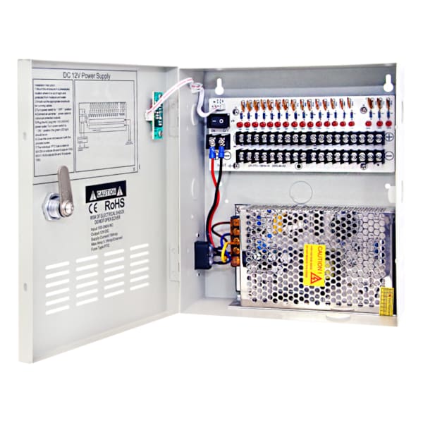 Accessories 12V DC, 18CH 20 Amp Power Box, PTC Fuse, UL listed - CP1218-20A-UL