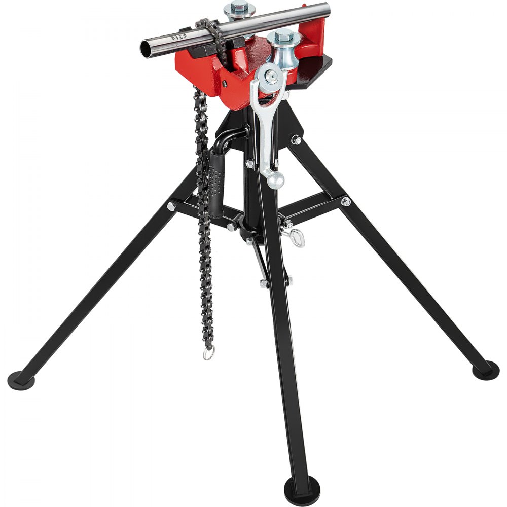 VEVOR Tripod Pipe Chain Vise, 1/8"-5" Pipe Capacity, 36.4“ Length Chain Vise Stand with Portable Folding Steel Legs, for Grabbing, Supporting and Bending Pipes in Factory, Workshop and Home - 0H90B9QLO6IN4RUNBV0