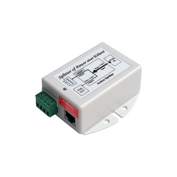 Tycon Systems GigE Splitter, 802.3at PoE to 12V 20W Out - POE-SPLT-4812G-P