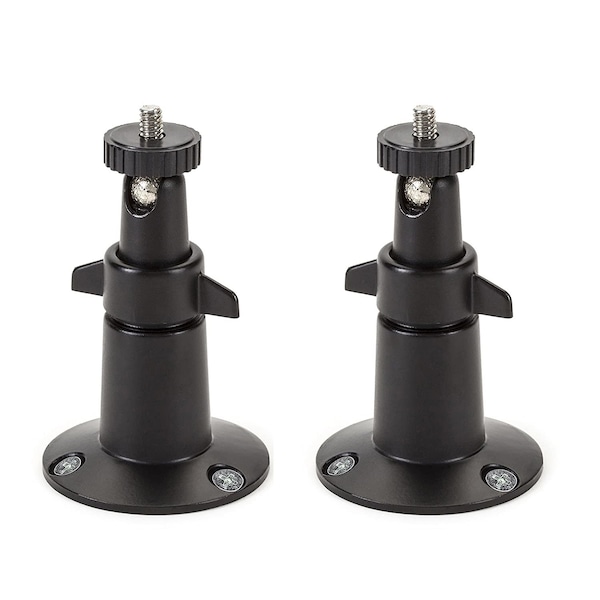 Wasserstein Camera Metal Wall Mount, Adjustable, Indoor/Outdoor, Black, 2PK - MetalMountBlack2USA