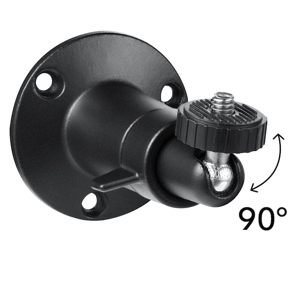 Wasserstein Camera Metal Wall Mount, Adjustable, Indoor/Outdoor, Black, 2PK - MetalMountBlack2USA