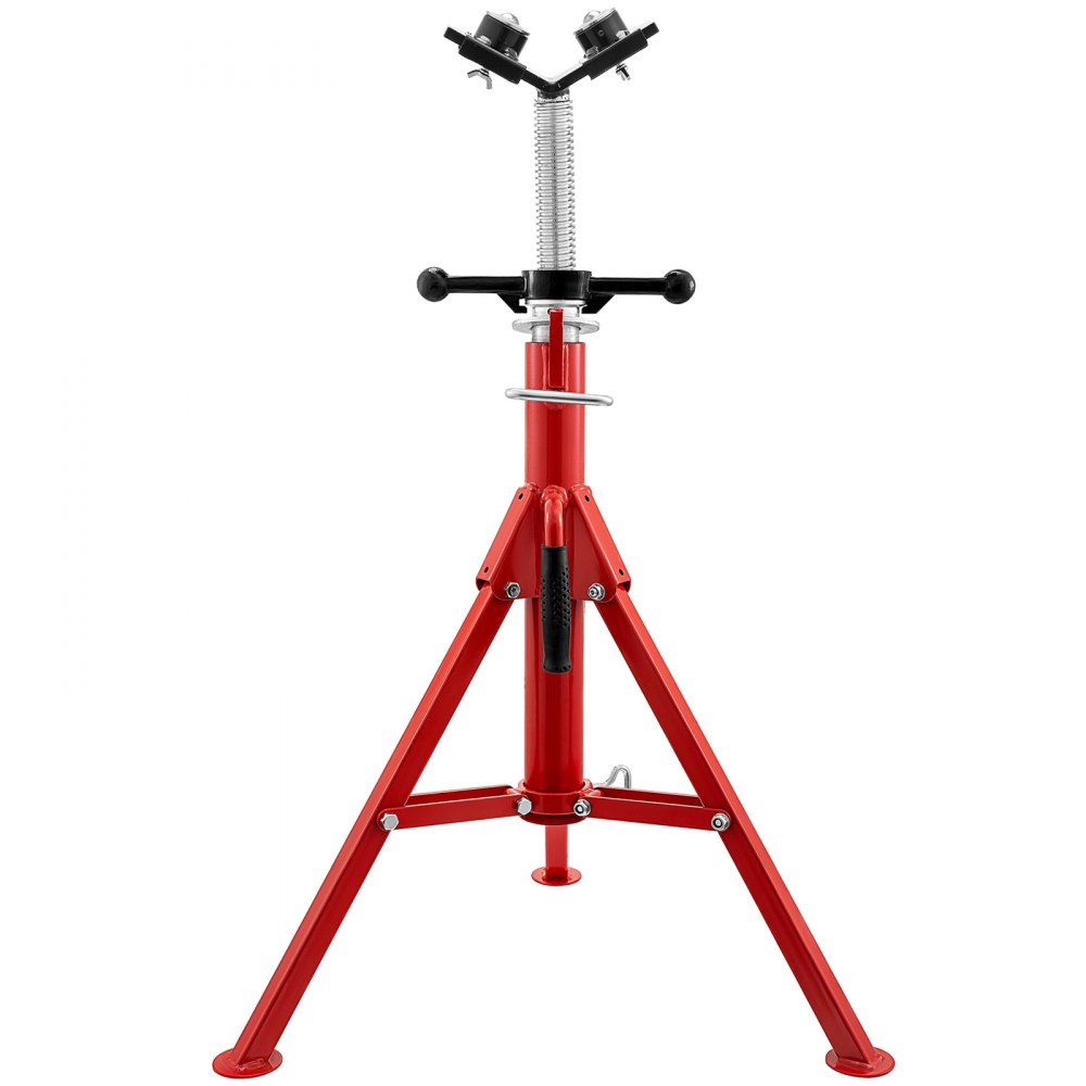 VEVOR Pipe Jack Stand with 2-Ball Transfer V-Head 6mm Thickness and Folding Legs 1300LB Welding Pipe Stand Adjustable Height 28-52IN 1107S-type Pipe Jacks for Welding - JJ1107S2YTGJVX001V0