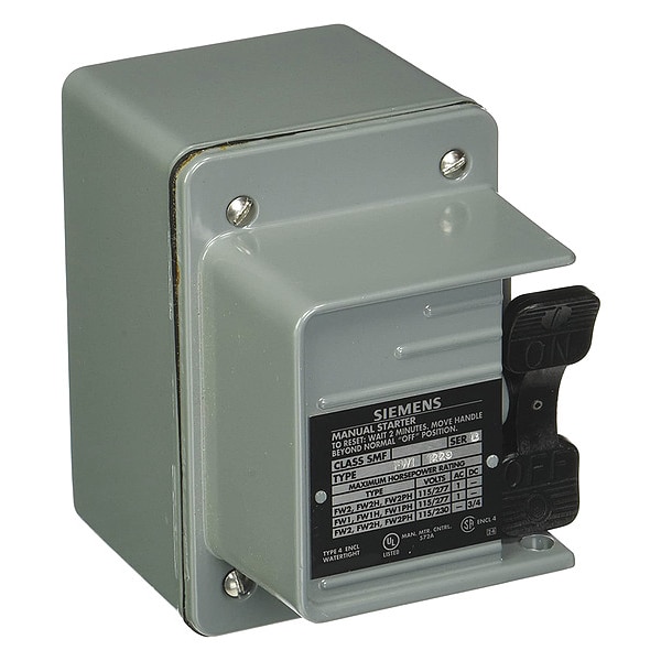 Arrancador Manual de Motor Siemens, Clasificación NEMA 4, 2 Polos - SMFFW2