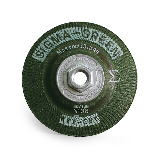 Rueda de esmerilado Rex Cut Sigma Green, 4-1/2 x 5/8-11", 60 granos - 730015