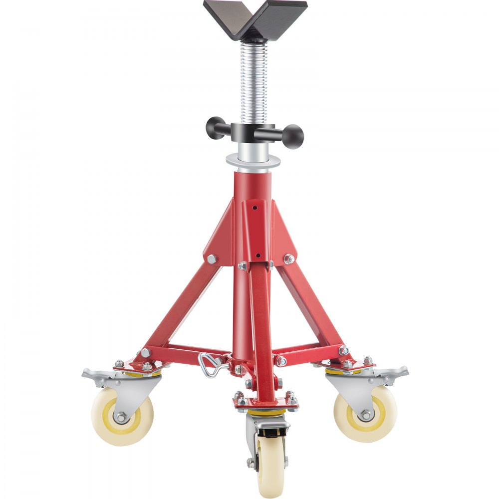 VEVOR Pipe Stand, Pipe Jack Stand, V Head Pipe Stand Adjustable Height 20-37 Inch, Pipe Jack Stands with Casters 882 LB, Folding Portable Pipe Stands 1/8 to 12 Inch Pipe Supporting, Steel Jack Stand - GJGJXDL1107CVICJBV0