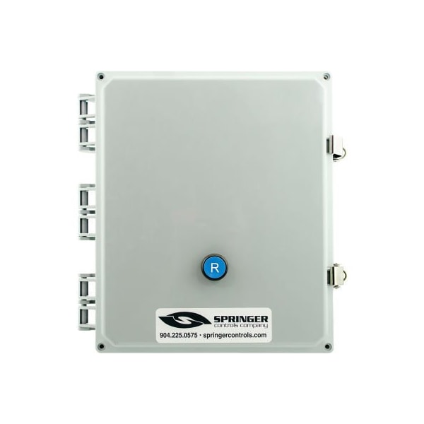 Arrancador de motor encapsulado NEMA 4X de Springer Controls Co, 52A, 3 fases, Arranque remoto, Botón de reinicio, 250-500V, 25-33A - AF5206R4K-4O