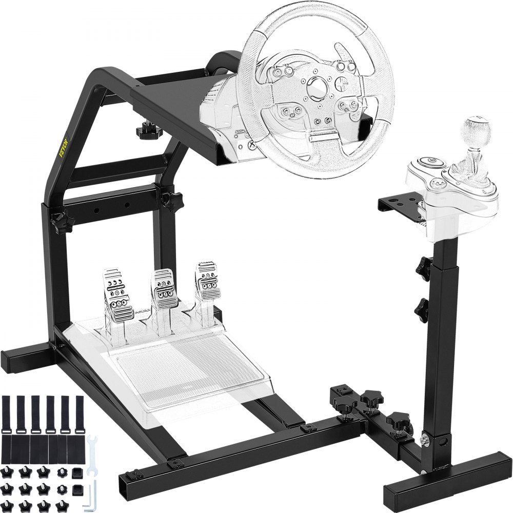 VEVOR Racing Simulator Cockpit Height Adjustable Racing Wheel Stand with fit for Logitech G25, G27, G29, G920 Racing Wheel and Pedals Not Included - G29G27G25ZLYXZJ01V0
