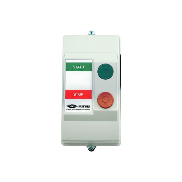 Arrancador de motor cerrado NEMA 4X de Springer Controls Co, 9A, 1PH, Arranque remoto, Encendido/Apagado, 24-60V, 7.6-10A - AF0916P4G-1F