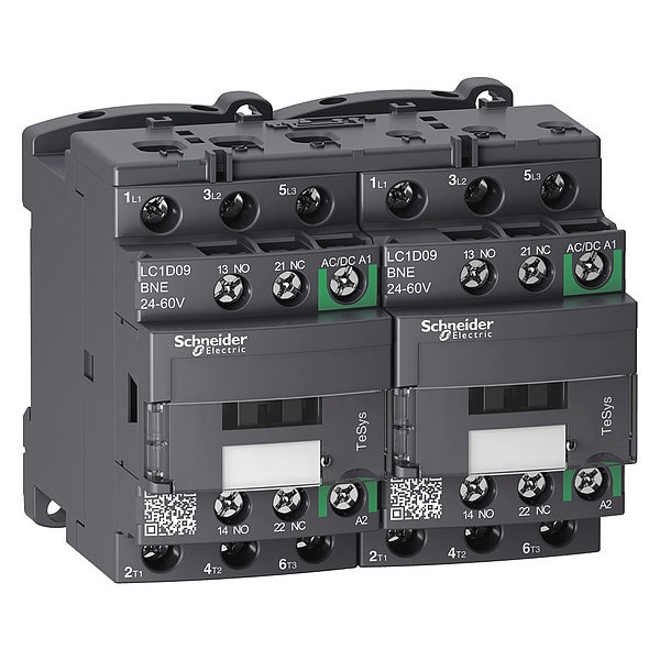 Contactor magnético IEC de Schneider Electric, 3 polos, 24 a 60 V CA/CD, 9 A, Inversión: Sí - LC2D09BNE