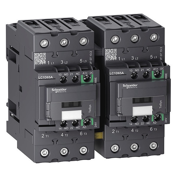 Contactor magnético IEC de Schneider Electric, 3 polos, 24 V DC, 65 A, Reversión: Sí - LC2D65ABBE