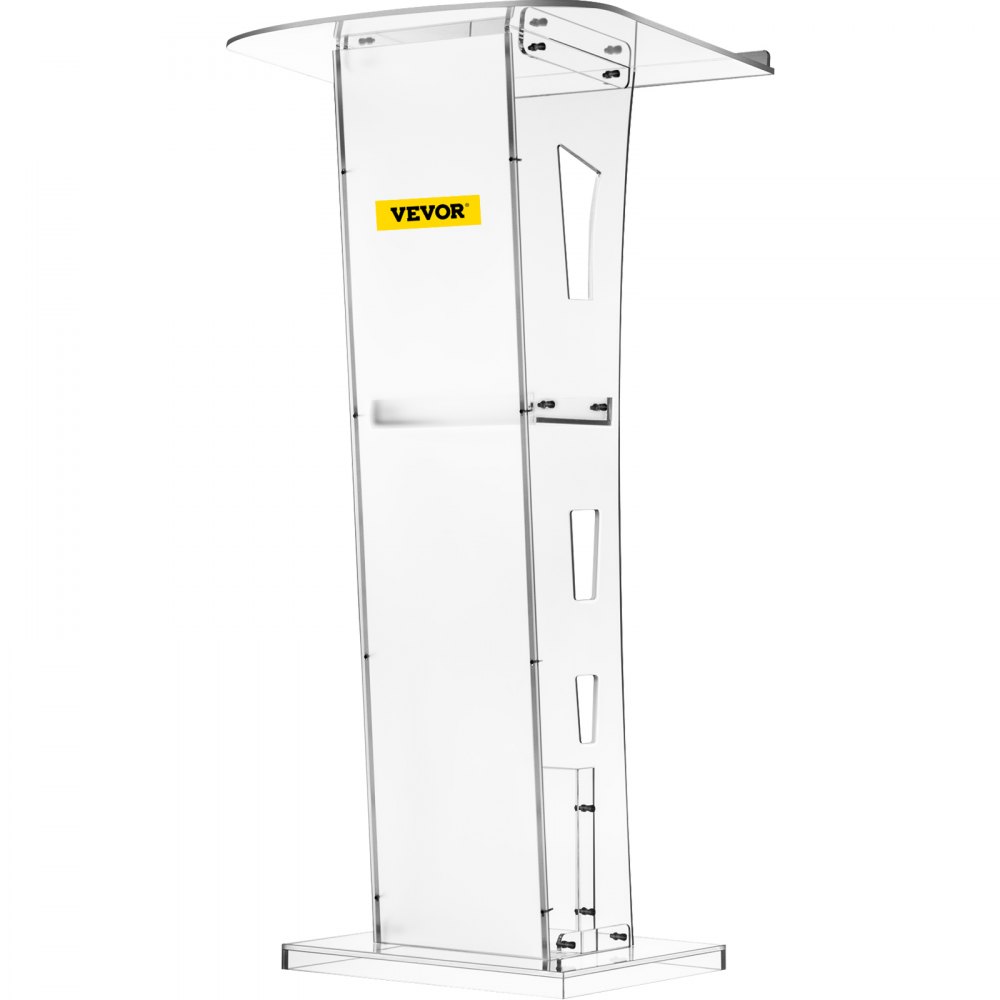 VEVOR Acrylic Podium 45" Tall Plexiglass Podium 26.8"x15" Table Acrylic Pulpits for Churches with 8 mm Thick Acrylic Board Acrylic Podiums and Lecterns Design for Lecture Recital Speech & Presentation - JTYKLYJT45C000001V0