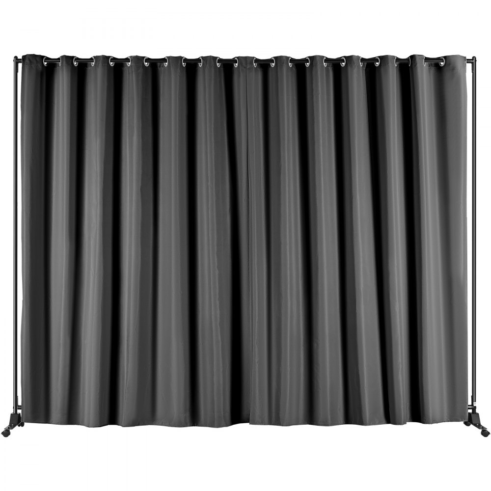 VEVOR Room Divider, 8 ft x 10 ft （96×120inch）Portable Panel Room Divider with Wheels Curtain Divider Stand, Room Divider Privacy Screen for Office, Bedroom, Dining Room, Study, Light Grey - BLP196120INCHM4BSV0