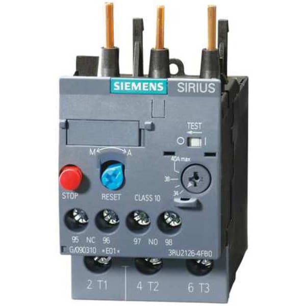 Relevador de Sobrecarga Siemens, 0.32 a 1.25A, 3P, NEMA S0 - 3RB31234NB0