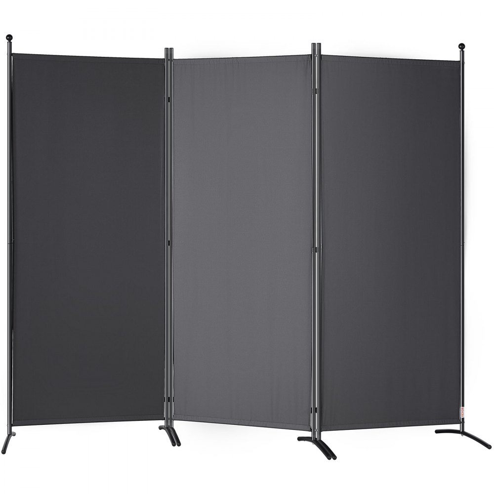 VEVOR Room Divider, 6.1 ft （102×71inch）Room Dividers and Folding Privacy Screens (3-panel), Fabric Partition Room Dividers for Office, Bedroom, Dining Room, Study, Freestanding, Dark Gray - BLP310271INCH2TU4V0