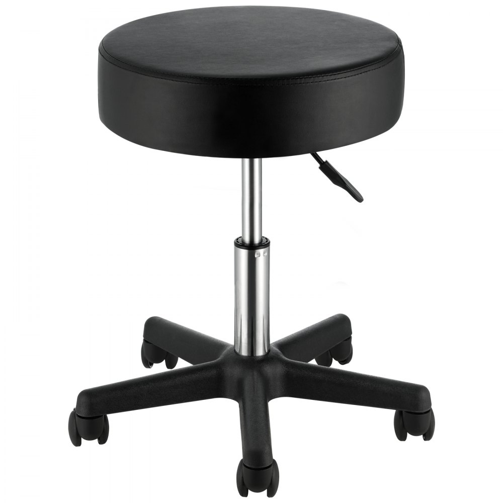 VEVOR Rolling Stools with Wheels, 400 LBS Weight Capacity Adjustable Height Stool with Ultra-Thick Seat Cushion, Swivel Stools Chair for Salon, Bar, Home, Office, Tatoo, Medical, Massage, Black - YDHSNLYXWKBWF5VS0V0