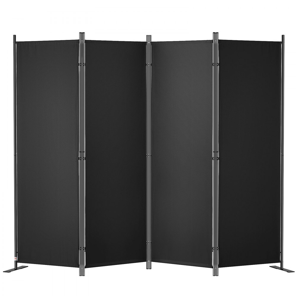 VEVOR Room Divider, 5.6 ft （88×67.5inch）Room Dividers and Folding Privacy Screens (4-panel), Fabric Partition Room Dividers for Office, Bedroom, Dining Room, Study, Freestanding, Black - BLP488675INCHY0P3V0
