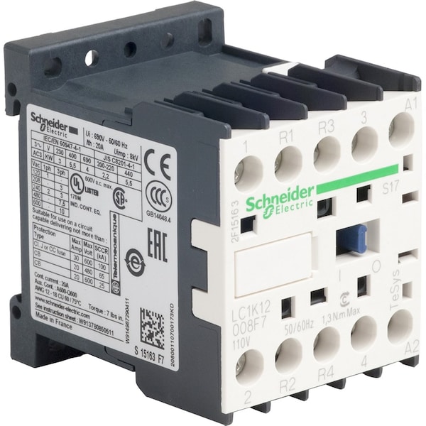 Contactador Magnético IEC Schneider Electric, 575 V AC, 12 A - LC1K12008F7S17