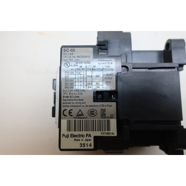 Interruptor magnético de 4 a 6 amperes de voltaje completo de 24 V-DC de arranque a plena tensión - SW-03/2E de Fuji Electric