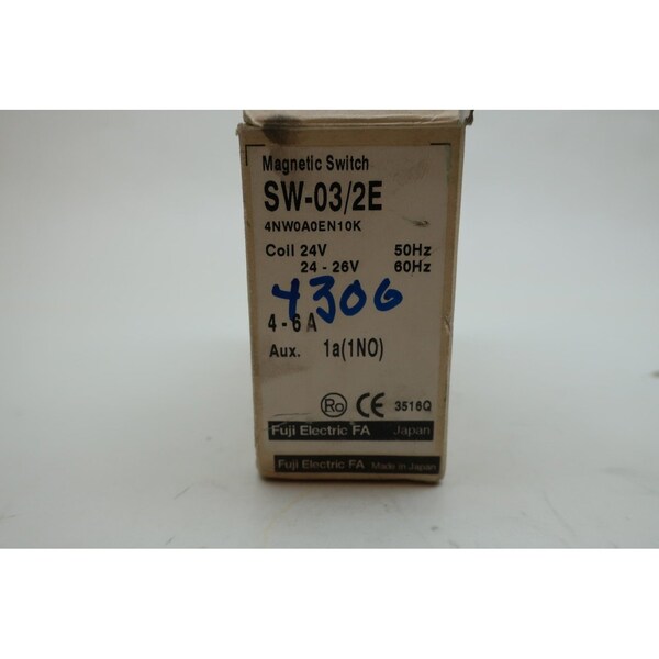 Interruptor magnético de 4 a 6 amperes de voltaje completo de 24 V-DC de arranque a plena tensión - SW-03/2E de Fuji Electric