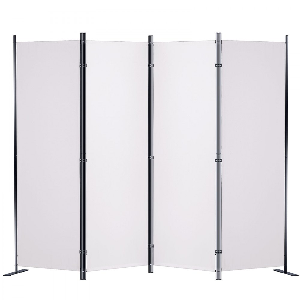 VEVOR Room Divider, 5.6 ft （88×67.5inch）Room Dividers and Folding Privacy Screens (4-panel), Fabric Partition Room Dividers for Office, Bedroom, Dining Room, Study, Freestanding, White - BLP488675INCHXDA6V0