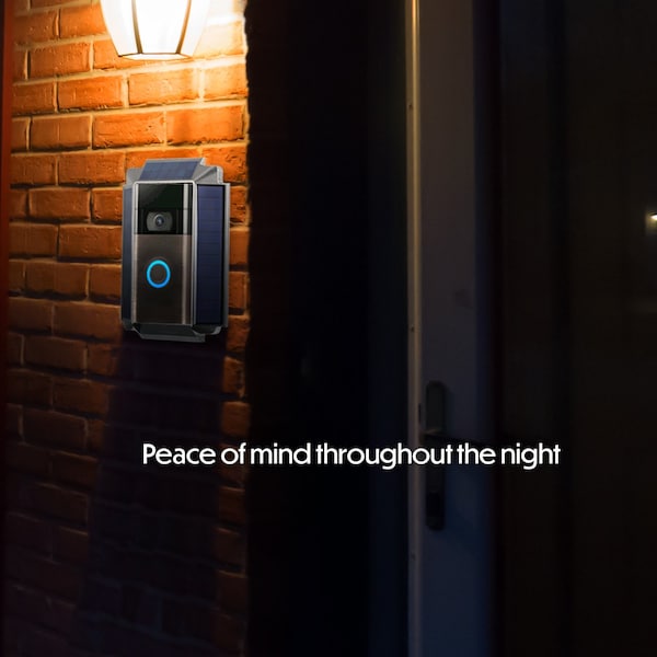 Wasserstein Premium Solar Charger, Weatherproof, for Ring Video Doorbell 2nd Gen - RingDBSecSolarSPremBlkUS