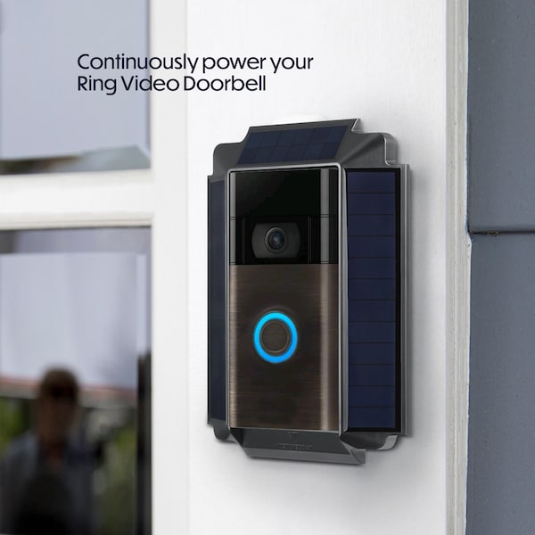 Wasserstein Premium Solar Charger, Weatherproof, for Ring Video Doorbell 2nd Gen - RingDBSecSolarSPremBlkUS