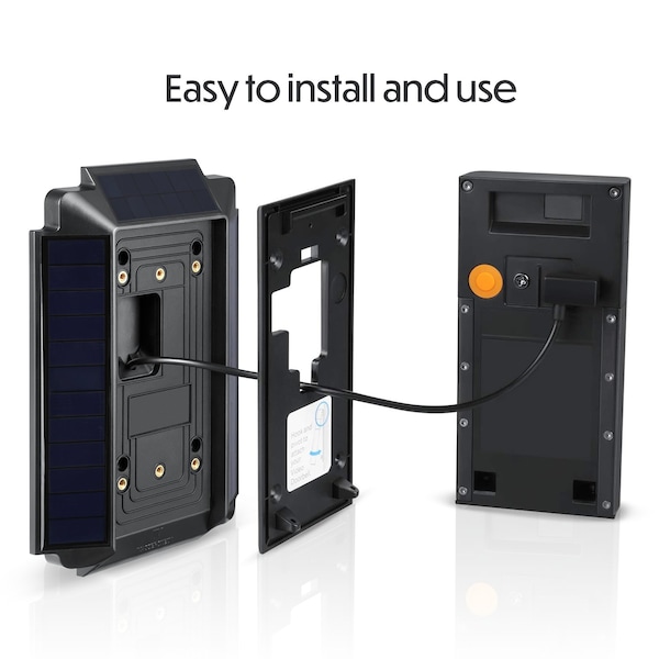 Wasserstein Premium Solar Charger, Weatherproof, for Ring Video Doorbell 2nd Gen - RingDBSecSolarSPremBlkUS