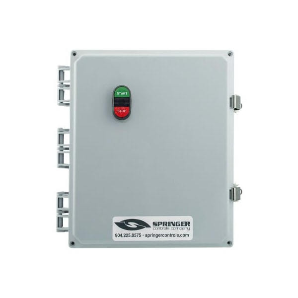 Arrancador de motor NEMA 4X cerrado de Springer Controls Co, 52A, 3PH, Inicio/Paro, 24-60V, 36-47A - AF5206P2K-1Q.