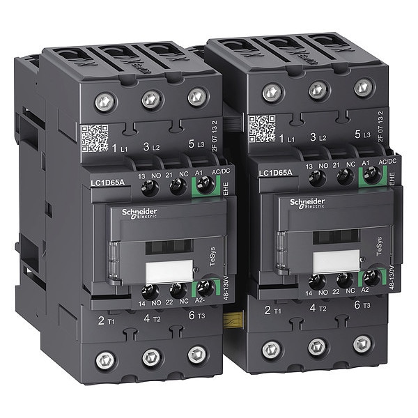 Contactor magnético IEC de Schneider Electric, 3 polos, 48 a 130 V CA/CD, 65 A, Reversión: Sí - LC2D65AEHE