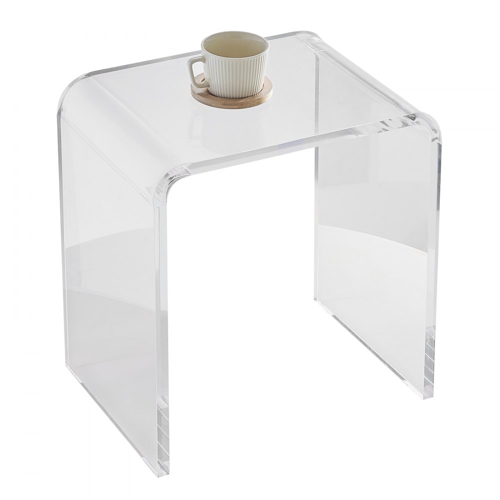 VEVOR Acrylic End Table, C-Shaped Lucite Side Table, Clear Acrylic Side Table for Drink, Food, Snack used in Living Room, Bedroom, and Study - YKLBZXTMSDGZUGWAPV0