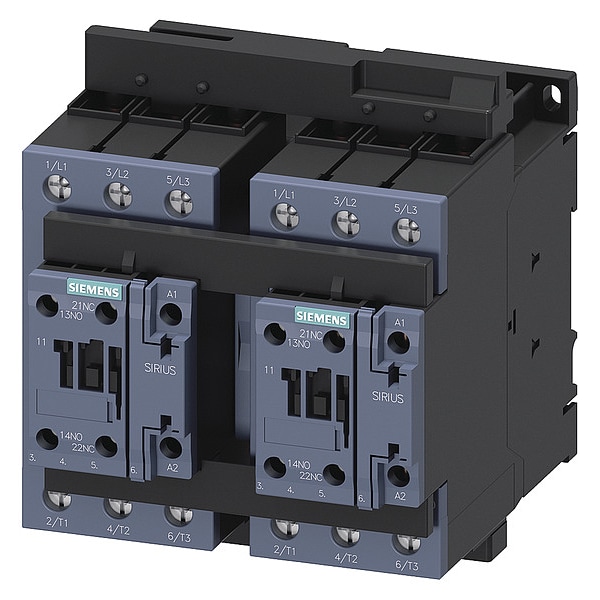 Contactor magnético IEC Siemens, 3 polos, 220/240 V CA, 52 A, Inversor: Sí - 3RA23368XB301AP6.