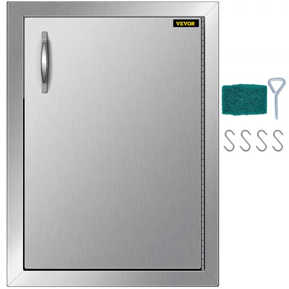 VEVOR Right Hinged Single Access Door 16 x 22 Inch Vertical Island Door Stainless Steel Access Door Flush Mount for Outdoor Kitchen - 18YCYJJCZDKCGM001V0