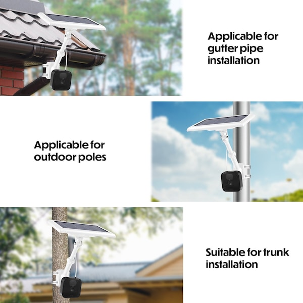 Wasserstein 2-in-1 Universal Camera Pole Mount, for Wyze, Blink, Ring, Arlo, Eufy Camera, White - UnivPoleMountWhtUS