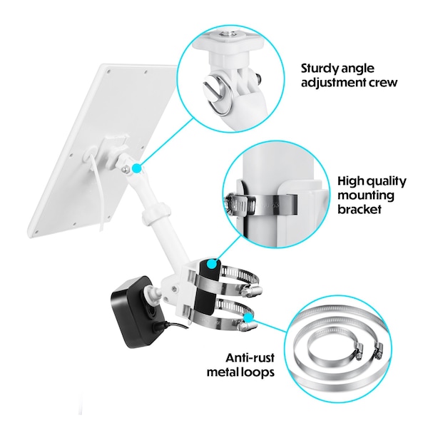 Wasserstein 2-in-1 Universal Camera Pole Mount, for Wyze, Blink, Ring, Arlo, Eufy Camera, White - UnivPoleMountWhtUS