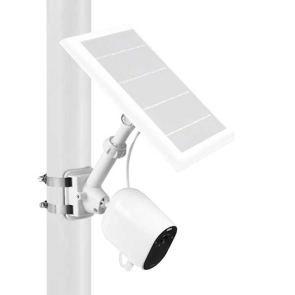 Wasserstein 2-in-1 Universal Camera Pole Mount, for Wyze, Blink, Ring, Arlo, Eufy Camera, White - UnivPoleMountWhtUS
