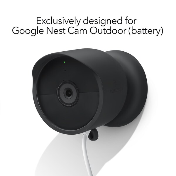 Wasserstein Silicone Case, Protective Cover, for Google Nest Cam Outdoor or Indoor, Battery, Black - NestCamSkinBlkUS