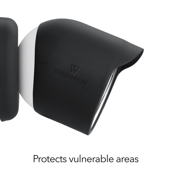 Wasserstein Silicone Case, Protective Cover, for Google Nest Cam Outdoor or Indoor, Battery, Black - NestCamSkinBlkUS