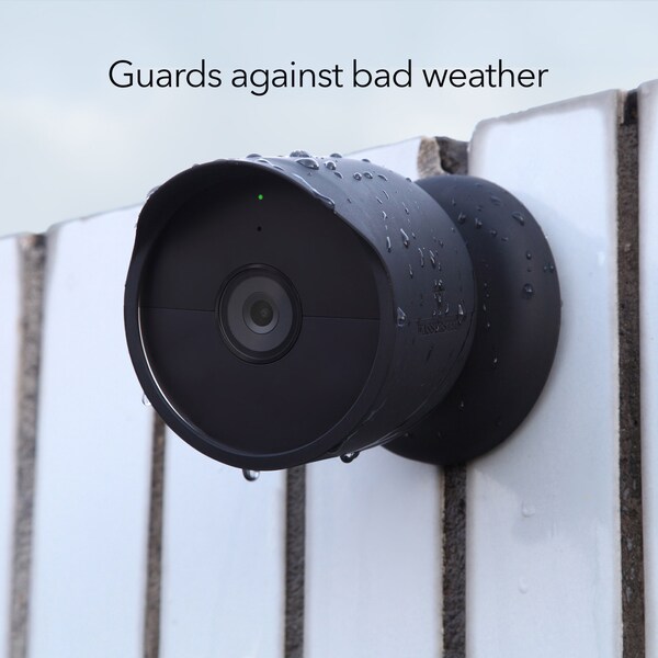 Wasserstein Silicone Case, Protective Cover, for Google Nest Cam Outdoor or Indoor, Battery, Black - NestCamSkinBlkUS