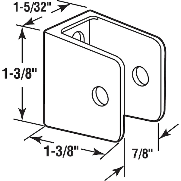 Prime-Line U-bracket for 7/8 in. Panels, Zinc Alloy Construction, Chrome Plated Single Pack - 656-6416