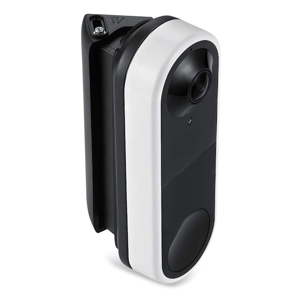Wasserstein Doorbell Horizontal Wedge Wall Mount, 30 Deg to 55 Deg, for Arlo Essential Wired Video Doorbell, Black - ArloDoorbellMntBlkUS