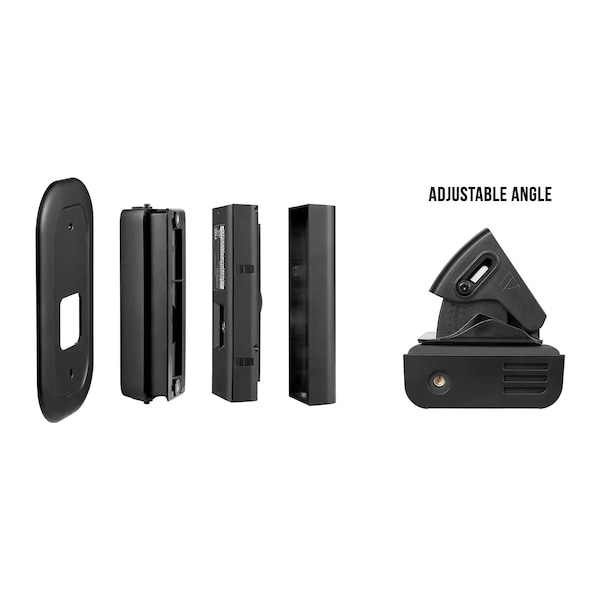 Wasserstein Doorbell Horizontal Adjustable Mount, and Wall Plate, 35 Deg to 55 Deg, for Ring Video Doorbell Wired - RingDBBatHorWdg+WlPltBlkUS