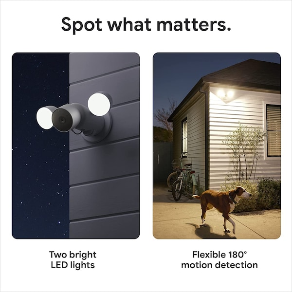 Google Nest Cam With Floodlight Outdoor Wired  Snow - GOOGA02411-US