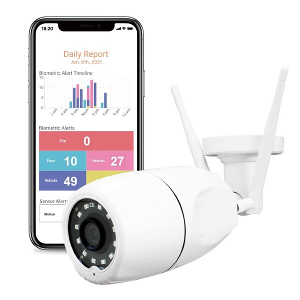 Amaryllo Athena Biometric Outdoor Wi-Fi Security Camera - ACR1501R81AWH