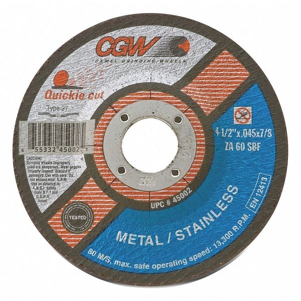 Cgw Abrasivos Rueda de Centro Deprimido, 9x1/16x5/8-11, T27 - 45145